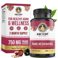 Ancient Bliss Resveratrol bottle front view for daily antioxidant support
