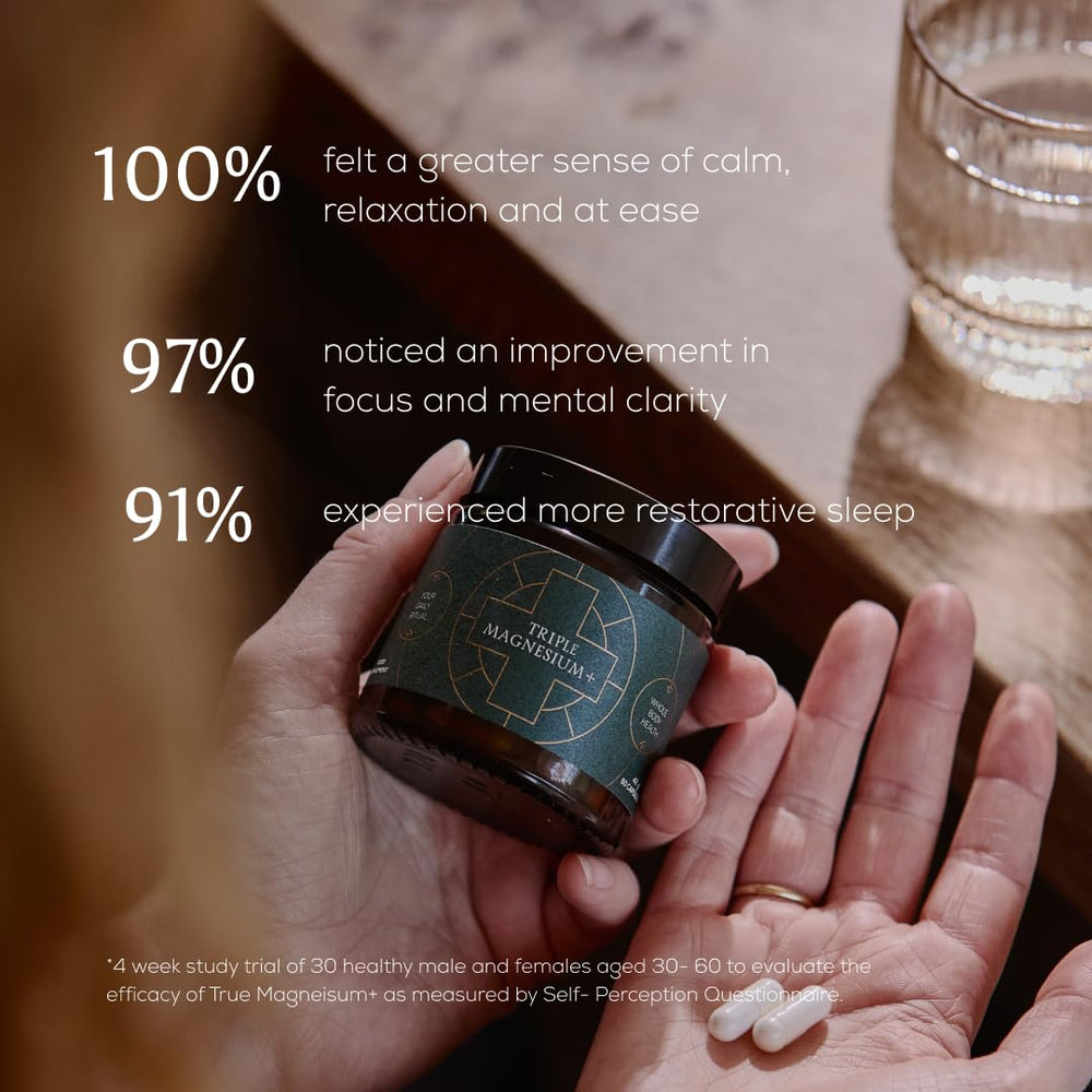 Ancient + Brave capsules closeup shows soft capsules for daily magnesium support.