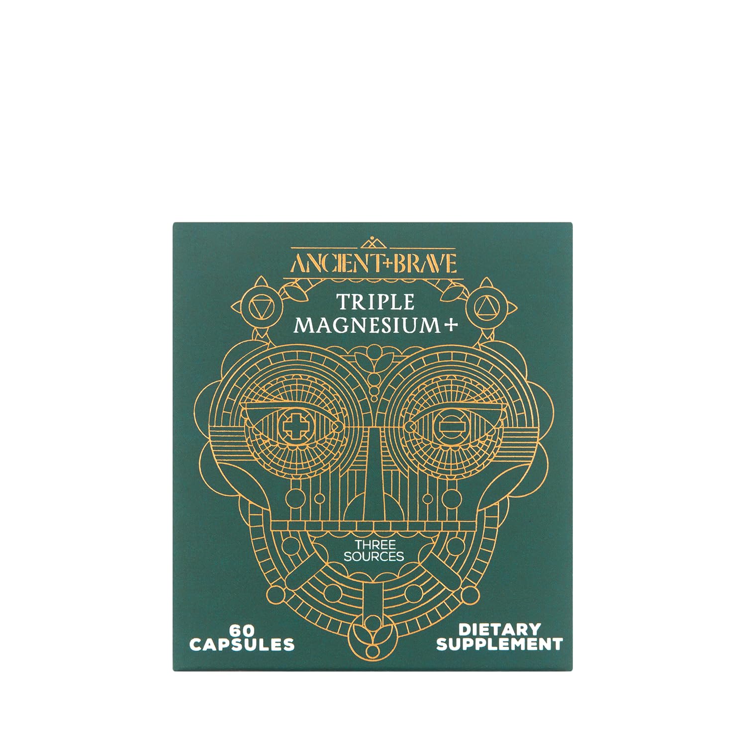 Ancient + Brave bottle shown for night routine and mood balance support.