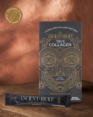 Ancient + Brave True Collagen daily routine setup for a simple wellness ritual