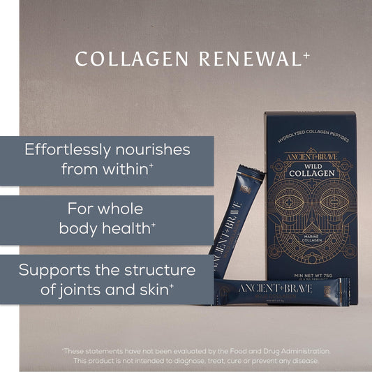 Ancient + Brave Wild Collagen being poured into coffee for a neutral blend.