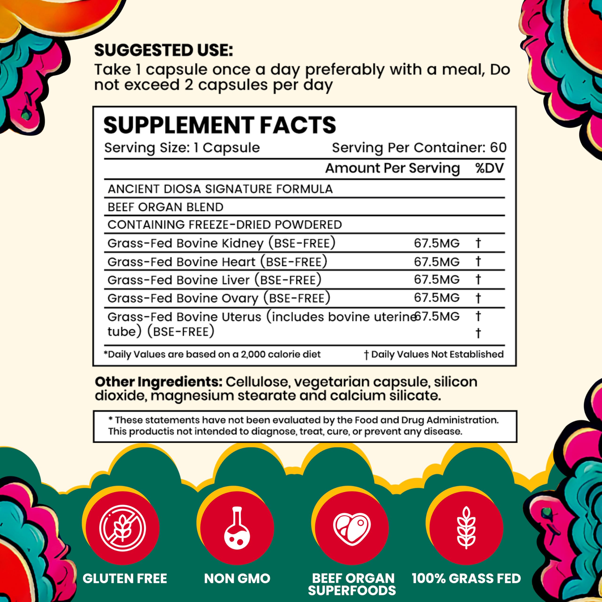 ANCIENT DIOSA capsules on white background ready for daily hormone-supporting routine