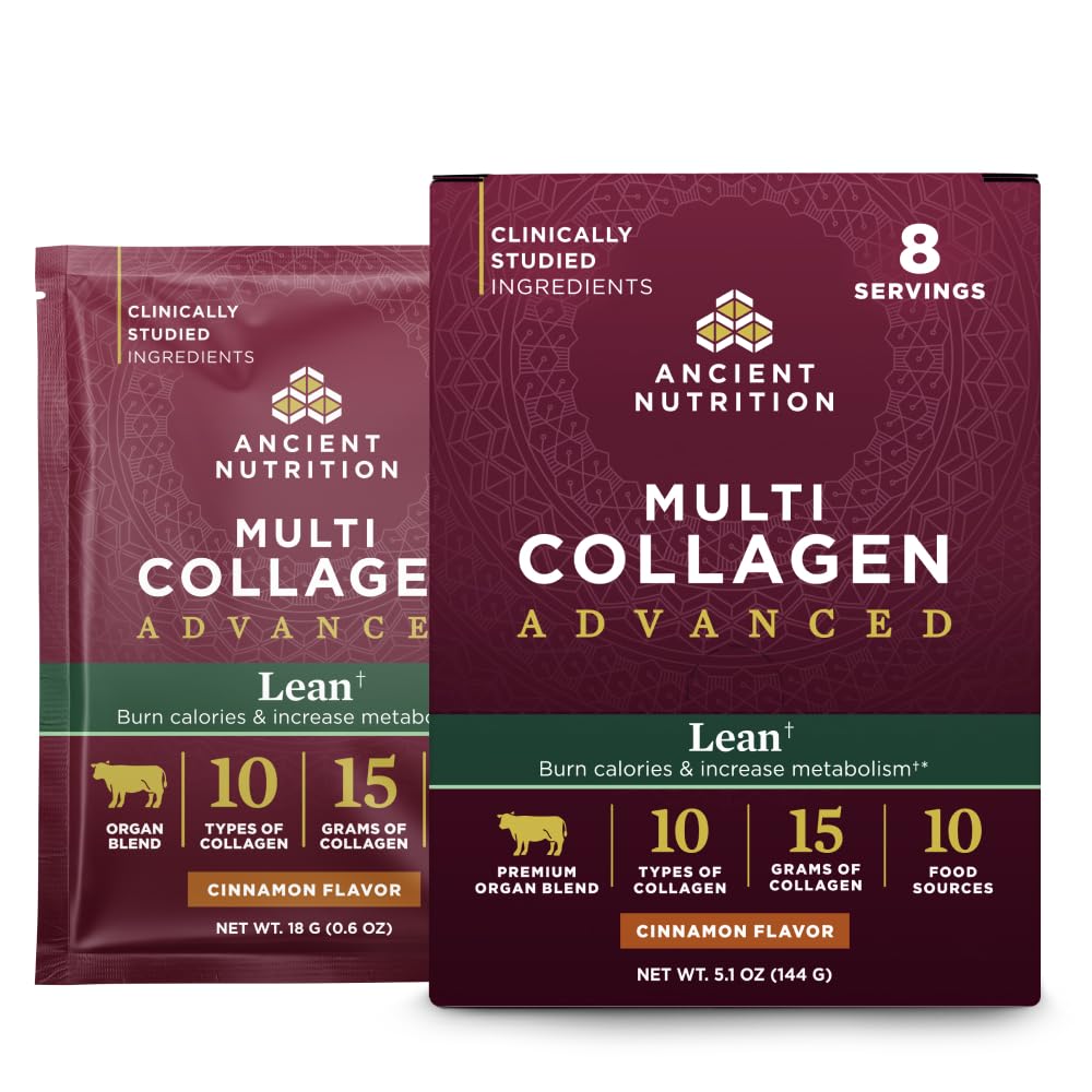 Ancient Nutrition Advanced Collagen packaging front, highlighting the multi-collagen blend.