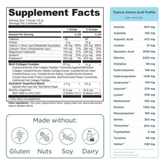 Ancient Nutrition Advanced Multi Collagen Hydrate glass with berry-infused drink