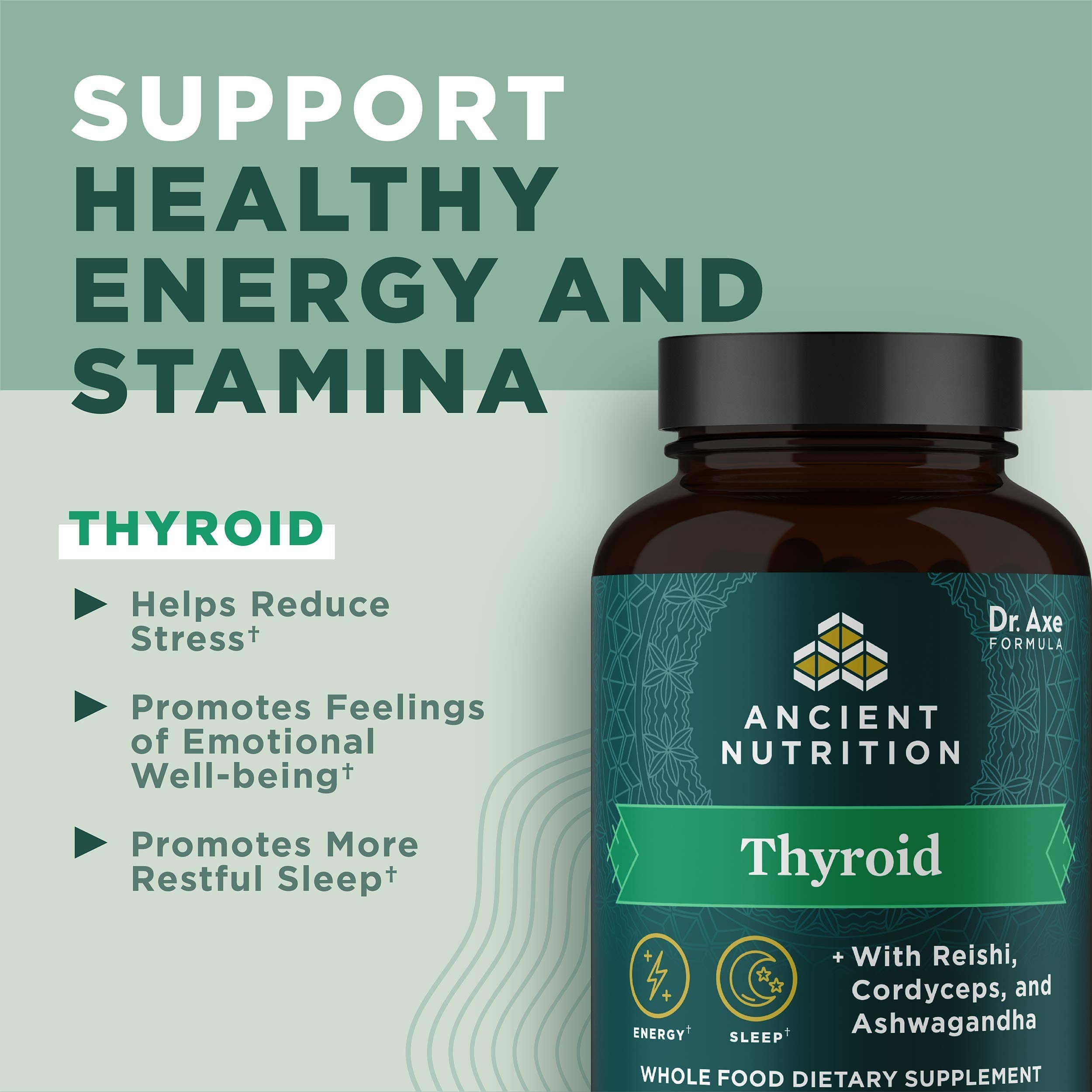 Ancient Nutrition Ashwagandha blend capsules on clean surface, supports calm evenings.
