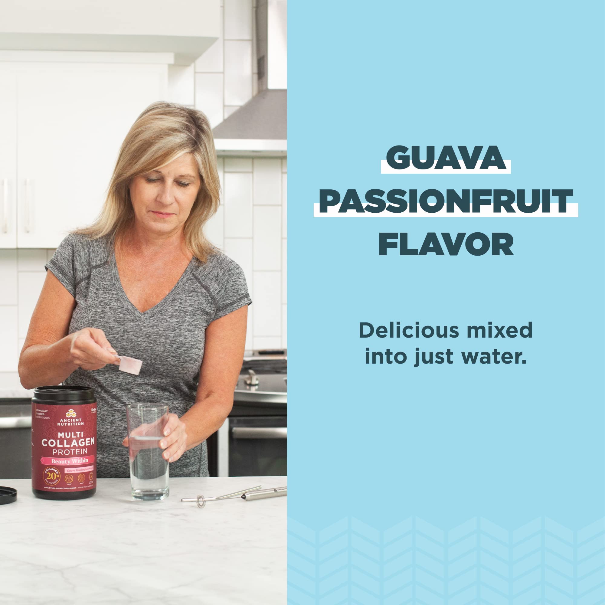 Ancient Nutrition Beauty Within ingredients-sources highlighting five collagen types from four sources