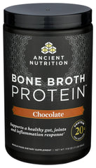 Ancient Nutrition bone broth protein powder stirred into coffee for a chocolate boost.
