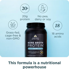 Ancient Nutrition Bone Broth Protein Vanilla pour shows easy mix and smooth texture.