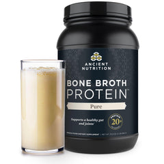 Ancient Nutrition Bone Broth Protein Vanilla scoop ideal for smoothies and shakes