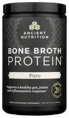 Ancient Nutrition bone broth protein warm mug depicts soothing sipping experience.