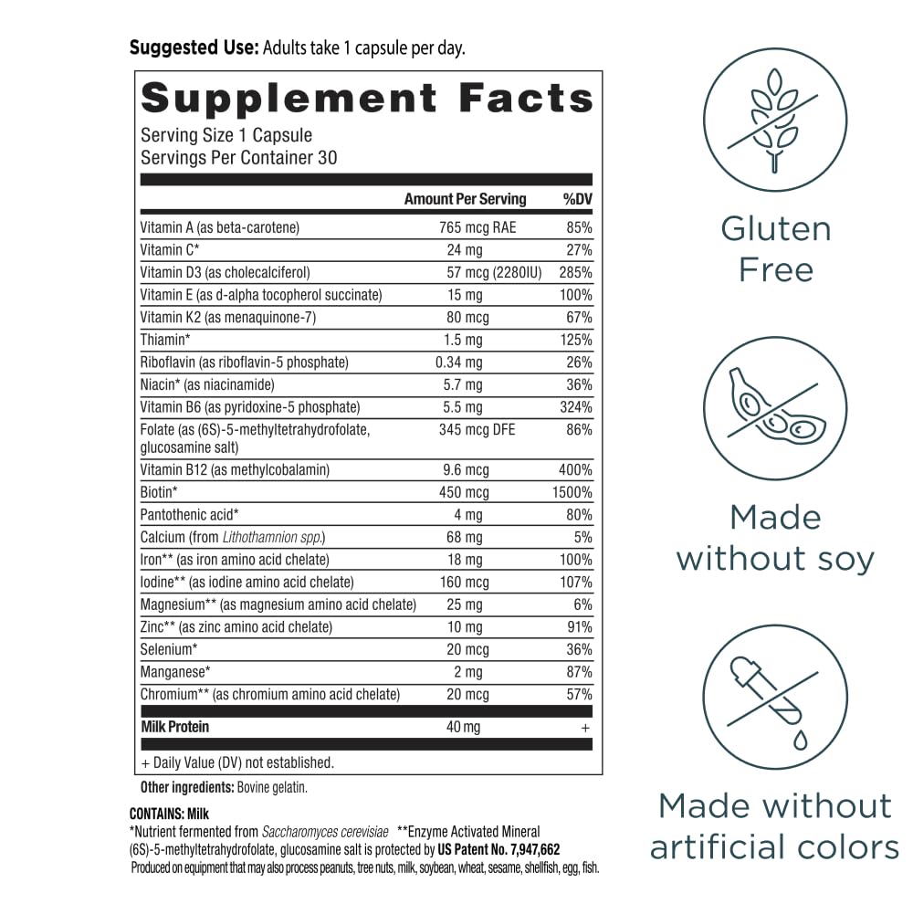 Ancient Nutrition bone health label highlighting minerals for strong bones.