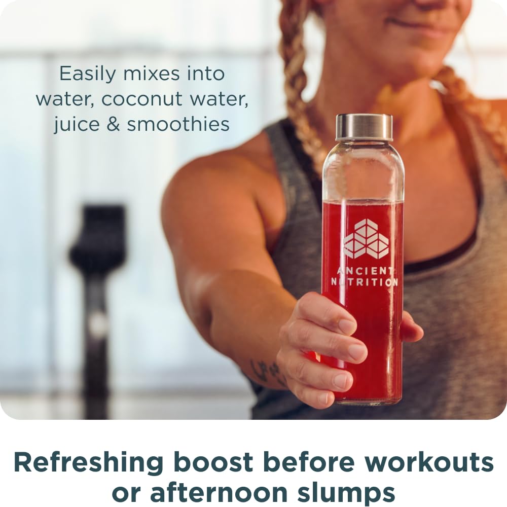Prepared beverage with Ancient Nutrition Clean Energy Powder and ice