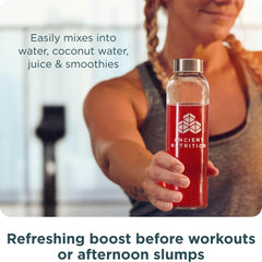 Prepared beverage with Ancient Nutrition Clean Energy Powder and ice