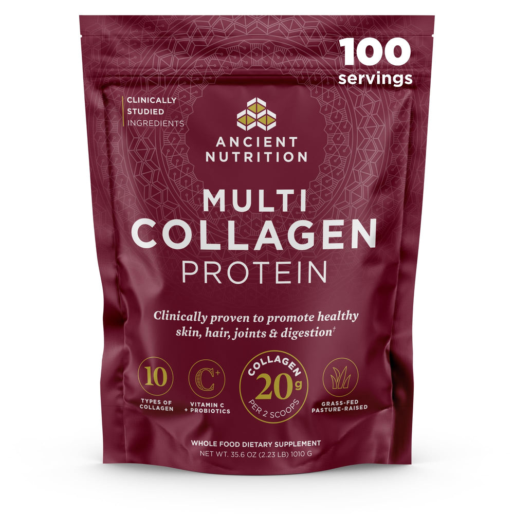Ancient Nutrition Collagen Peptides bottle supports daily beauty and joint comfort