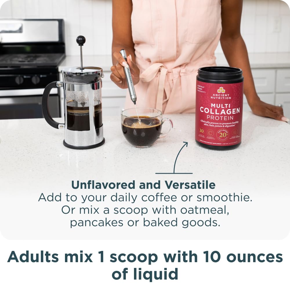 Ancient Nutrition Collagen Peptides smoothie for skin and joints support