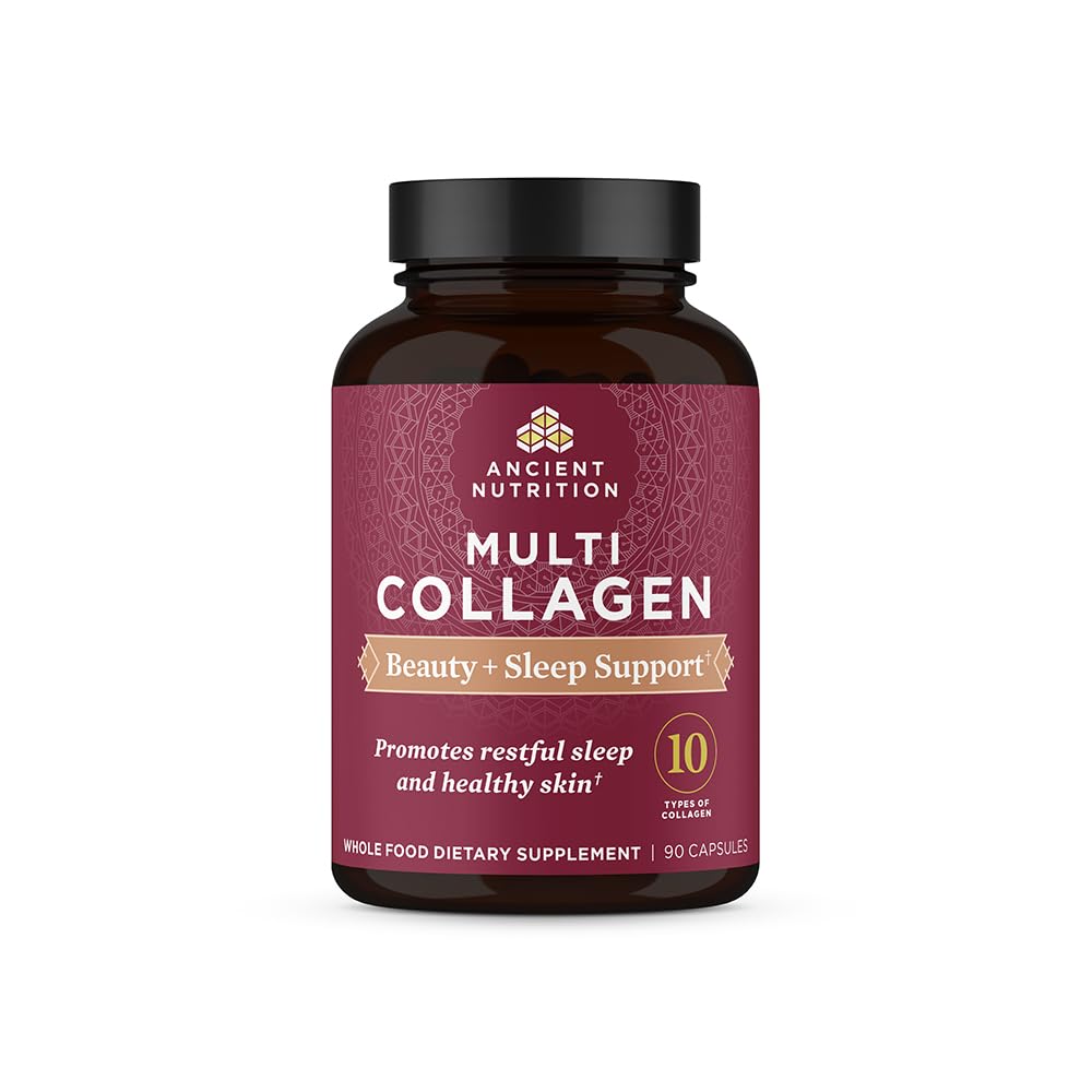Ancient Nutrition collagen pills bottle showing daily beauty support