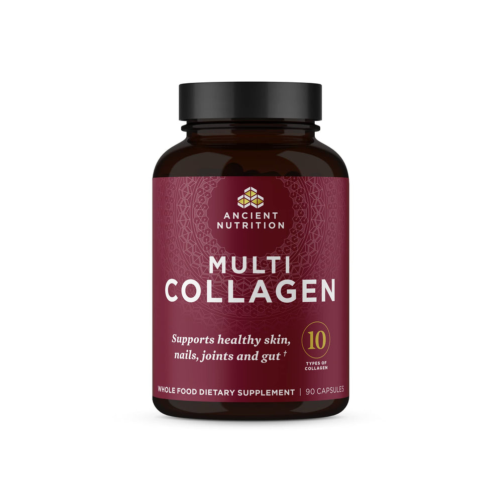 Ancient Nutrition Collagen Pills bottle for daily skin support.