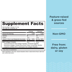 Ancient Nutrition collagen powder with scoop close-up showing convenient serving size