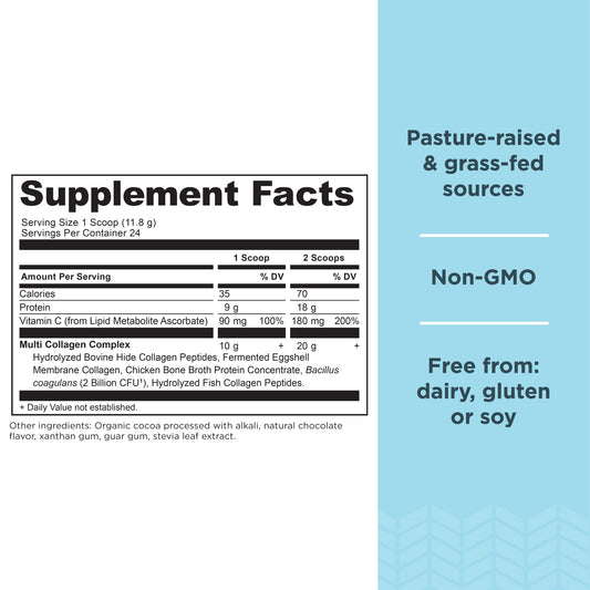 Ancient Nutrition powder scoop dispenses precise servings for easy daily collagen intake.