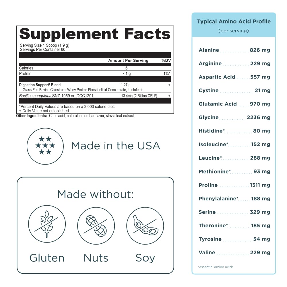 Ancient Nutrition packaging shows calf-first sourcing and USA grass-fed origin