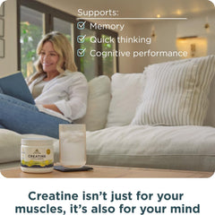 Front label of Ancient Nutrition Creatine + Collagen for brand recognition and credibility.