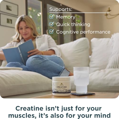 Ancient Nutrition Creatine + Collagen measuring scoop ready for precise daily dosing.