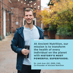 Ancient Nutrition exercise recovery potential with capsules arranged neatly.