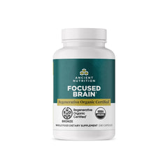 Ancient Nutrition Focused Brain Capsules bottle on shelf for easy daily brain support