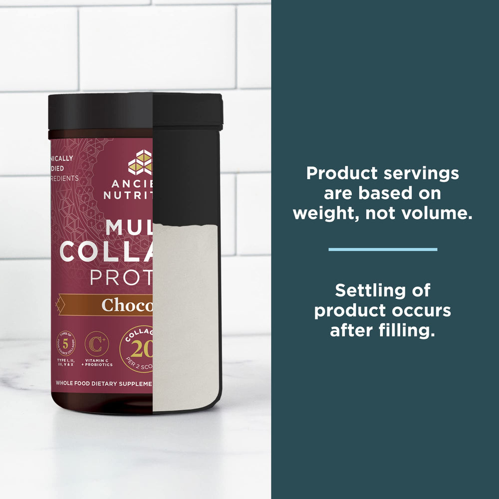 Ancient Nutrition GMP-certified facility badge on product packaging.