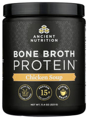 Packaging emphasizes grass-fed and pasture-raised sourcing for Ancient Nutrition product.