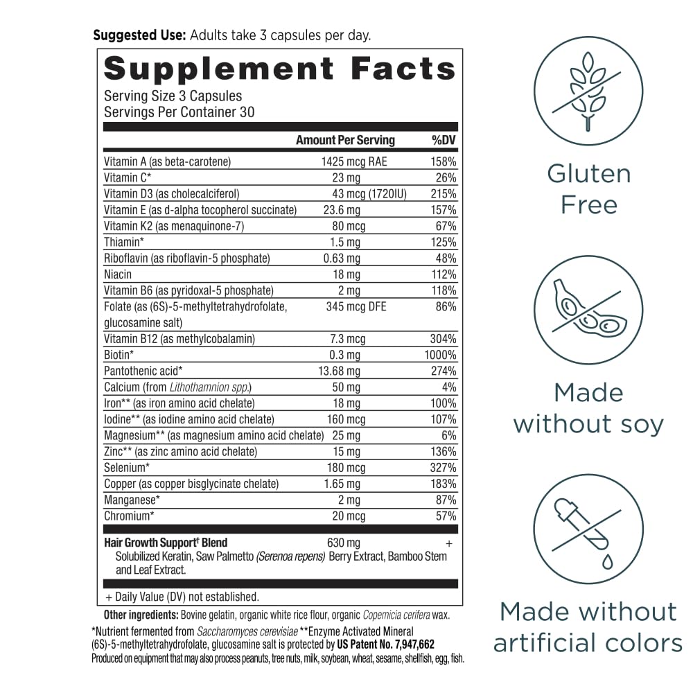 Ancient Nutrition Hair Growth Multivitamin tablet close-up for easy swallowing.