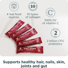 Ancient Nutrition hydrolyzed collagen types I–X in a versatile powder.