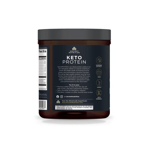 KetoPROTEIN Vanilla powder being poured into a blender