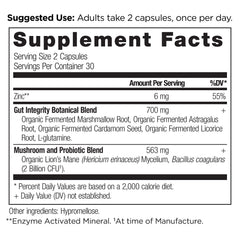 Ancient Nutrition Leaky Gut Capsules label showing keto-friendly and gluten-free notes.