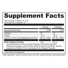 Ancient Nutrition scoop with cucumber lime collagen powder for daily protein boost.
