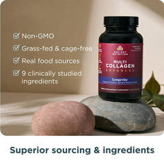Ancient Nutrition Multi Collagen probiotics capsules image emphasizing gut-friendly blend.