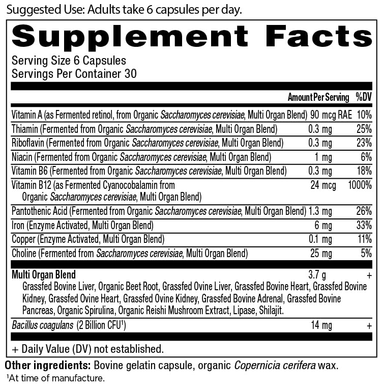 Ancient Nutrition Organ capsules closeup for convenient daily intake.