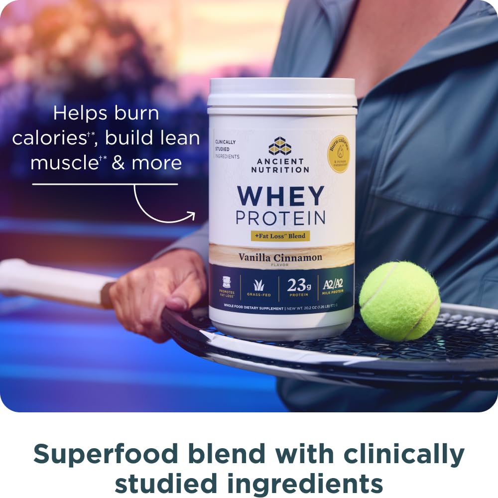 Ancient Nutrition Organic A2 Milk Protein Vanilla shake mix ready to fuel workouts