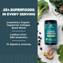 Ancient Nutrition Organic Collagen Blend close-up highlights joint and skin-friendly benefits.