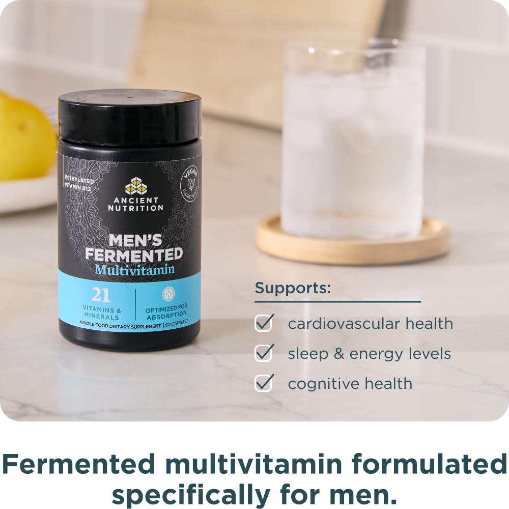 Ancient Nutrition Organic Men's Botanical Blend ingredients visualization.