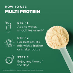 Ancient Nutrition dairy-free, soy-free plant protein option for vegan-friendly use.