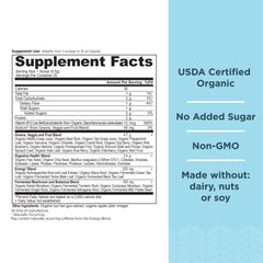 Ancient Nutrition Organic SuperGreens Energizer probiotic bottle closeup for gut-friendly support