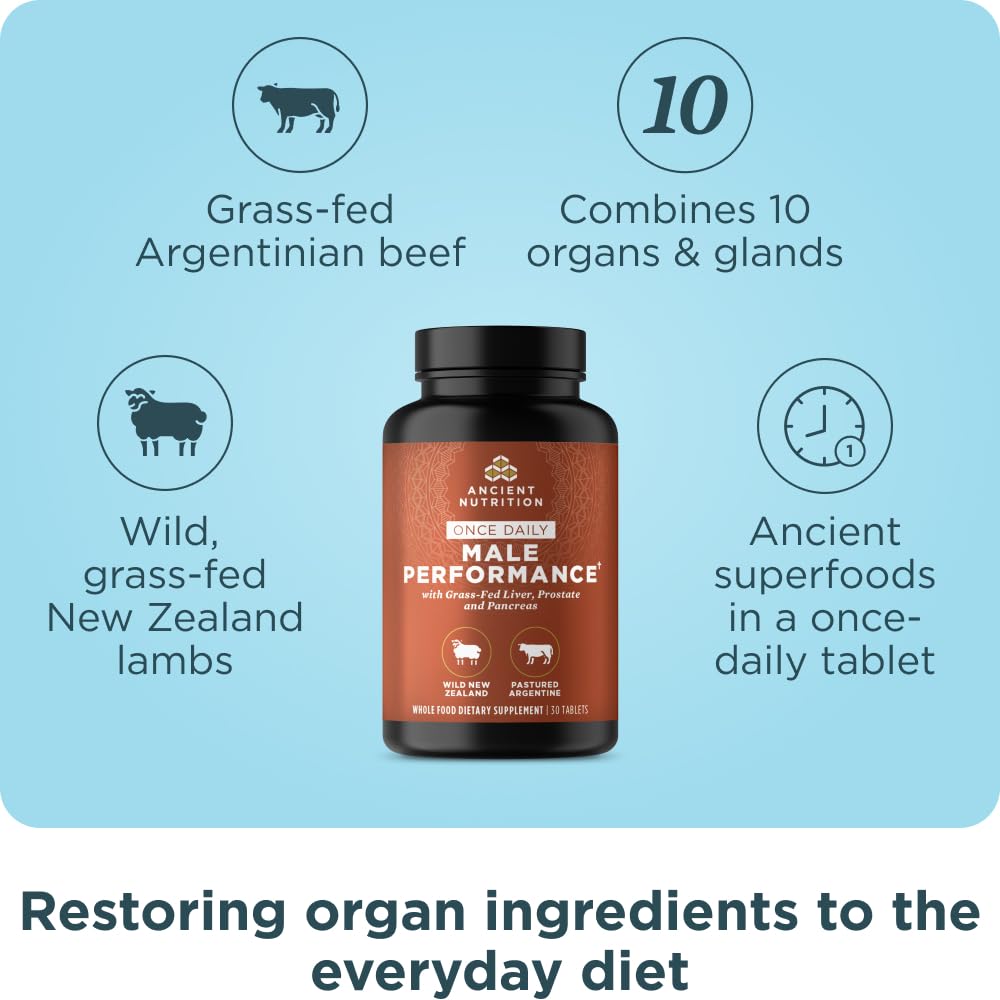 Ancient Nutrition organs tablets closeup for daily wellness
