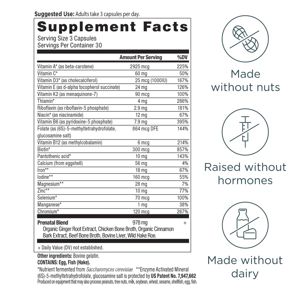Ancient Nutrition Prenatal capsules close-up for easy daily use.