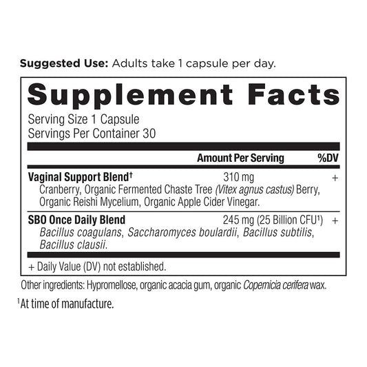 Ancient Nutrition Probiotic Women capsules close-up highlighting 25B CFU daily dose