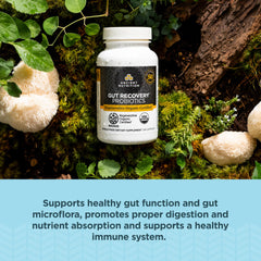 Ancient Nutrition Regenerative Organic Probiotics label detail with 30 strains.