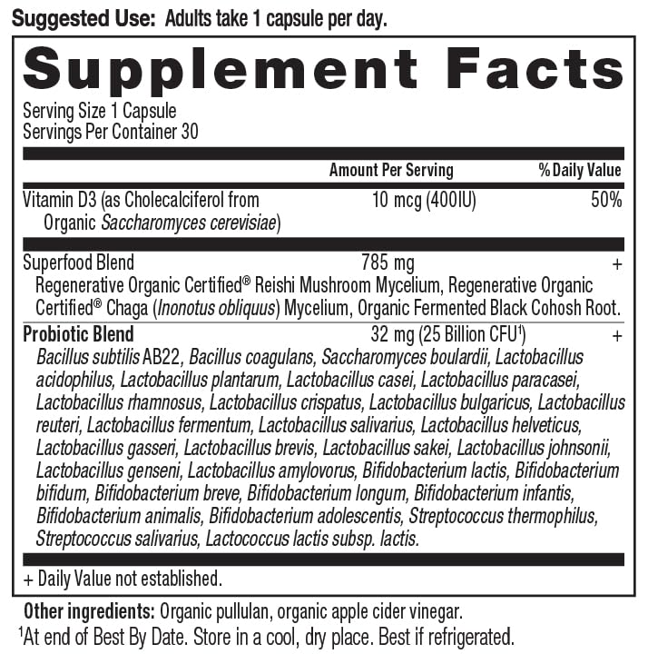 Capsule close-up of Ancient Nutrition Probiotics 50+ for digestion.