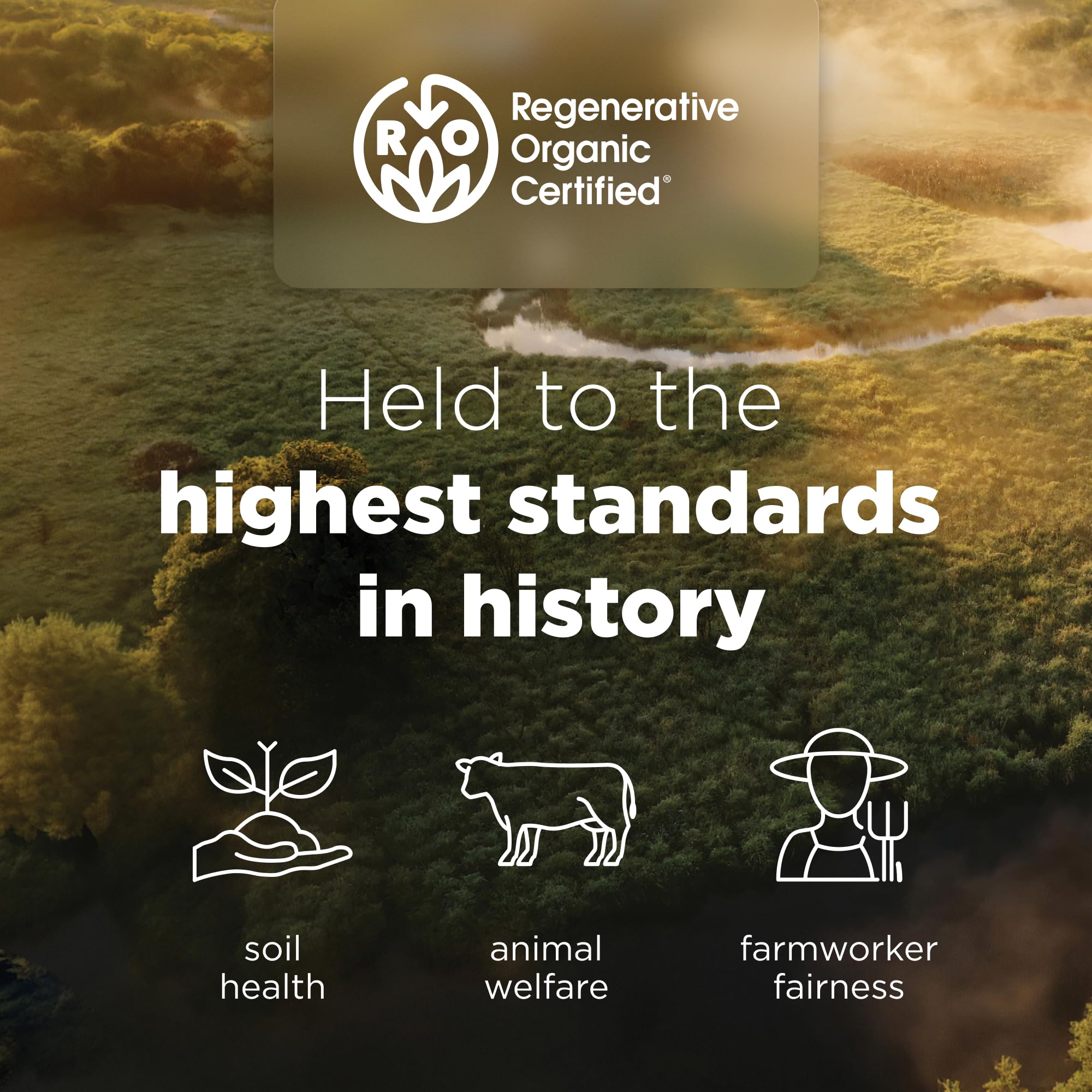 Ancient Nutrition regenerative organic seal on bottle evokes trusted quality