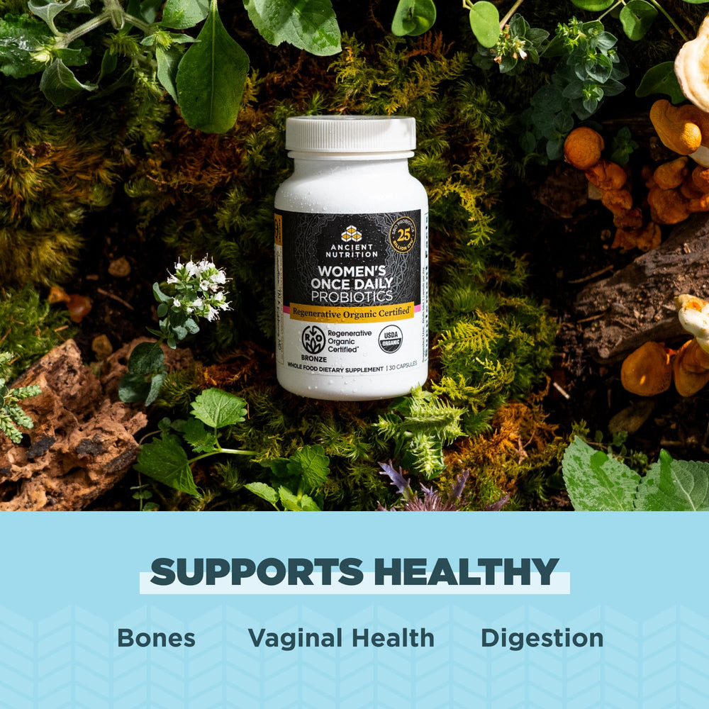 ROC farm branding with reishi and chaga visuals used by Ancient Nutrition.