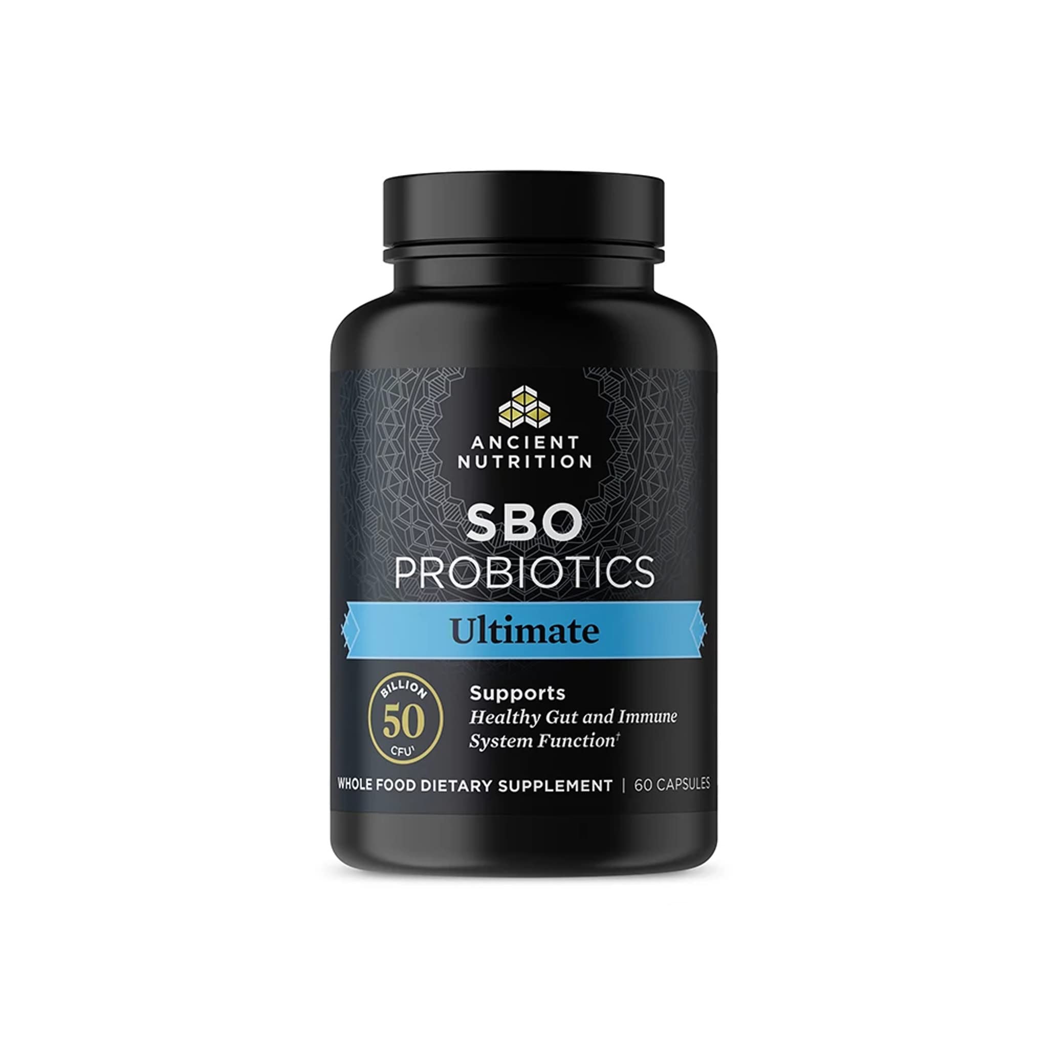 Ancient Nutrition SBO Probiotics Ultimate bottle for daily digestive support